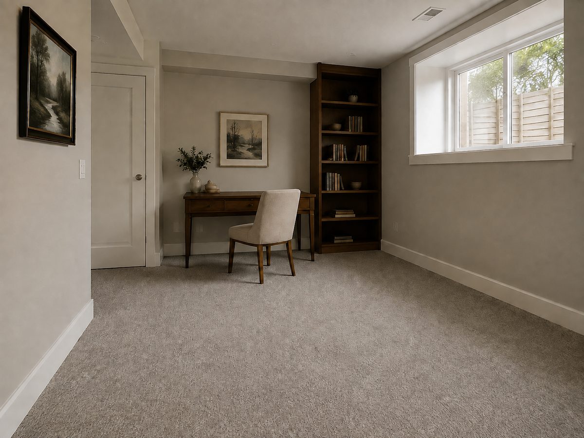 Comfortable carpet for a finished basement