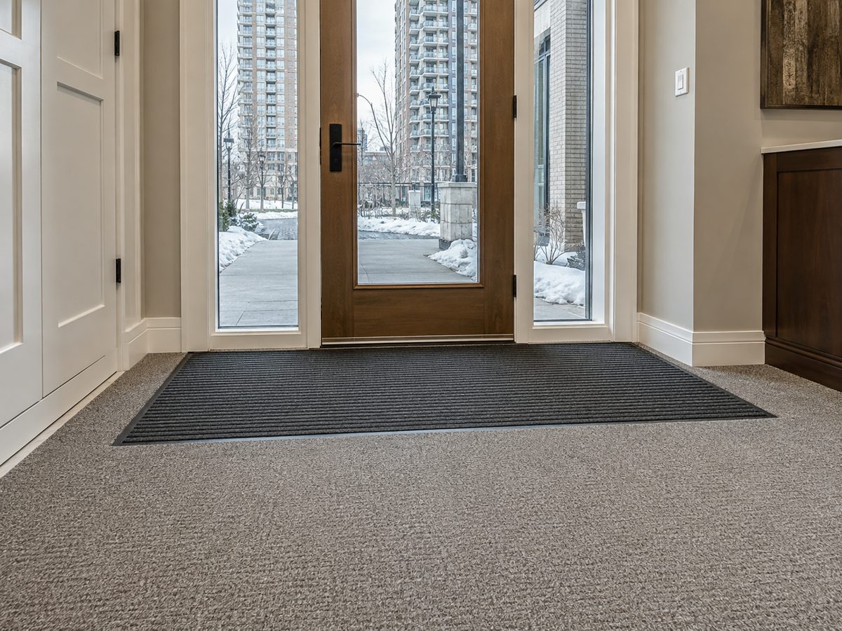Heavy-duty winter entrance matting plan