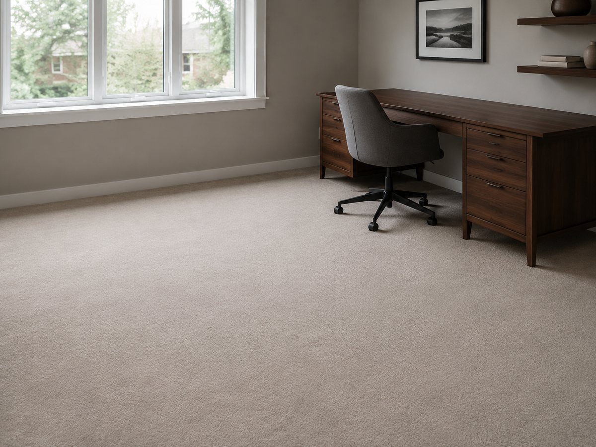 Home office carpet laid flat
