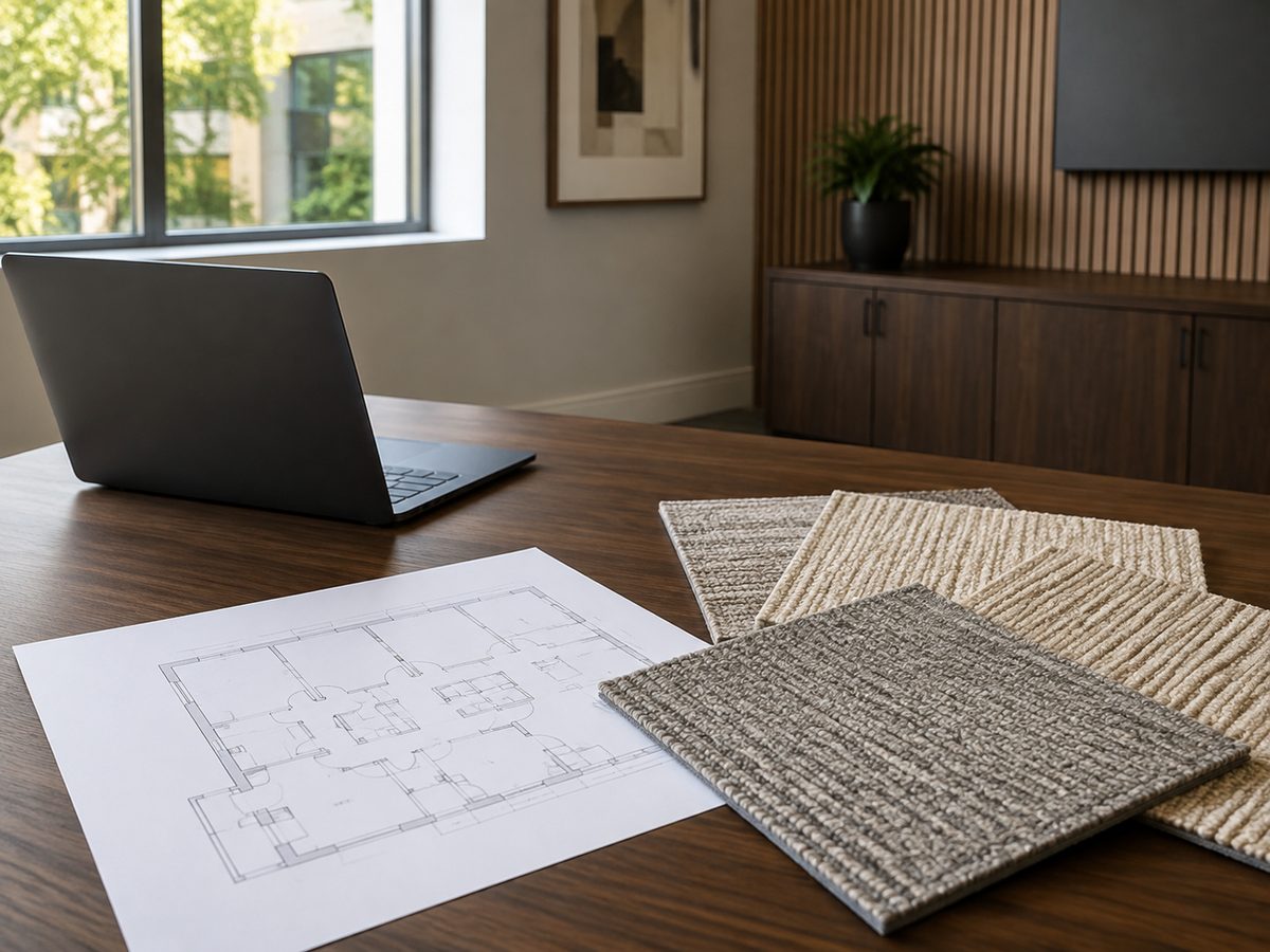 Commercial carpet project planning for offices and business spaces