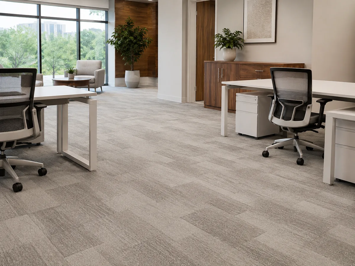 Office carpet tile in an open-plan workspace